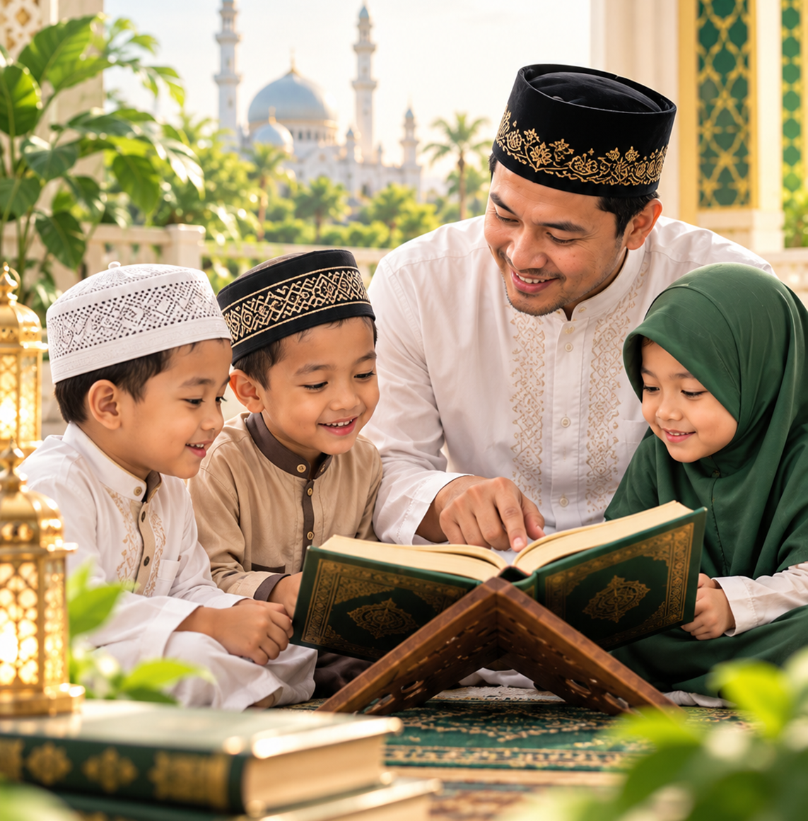 Anak sedang belajar Al-Qur'an